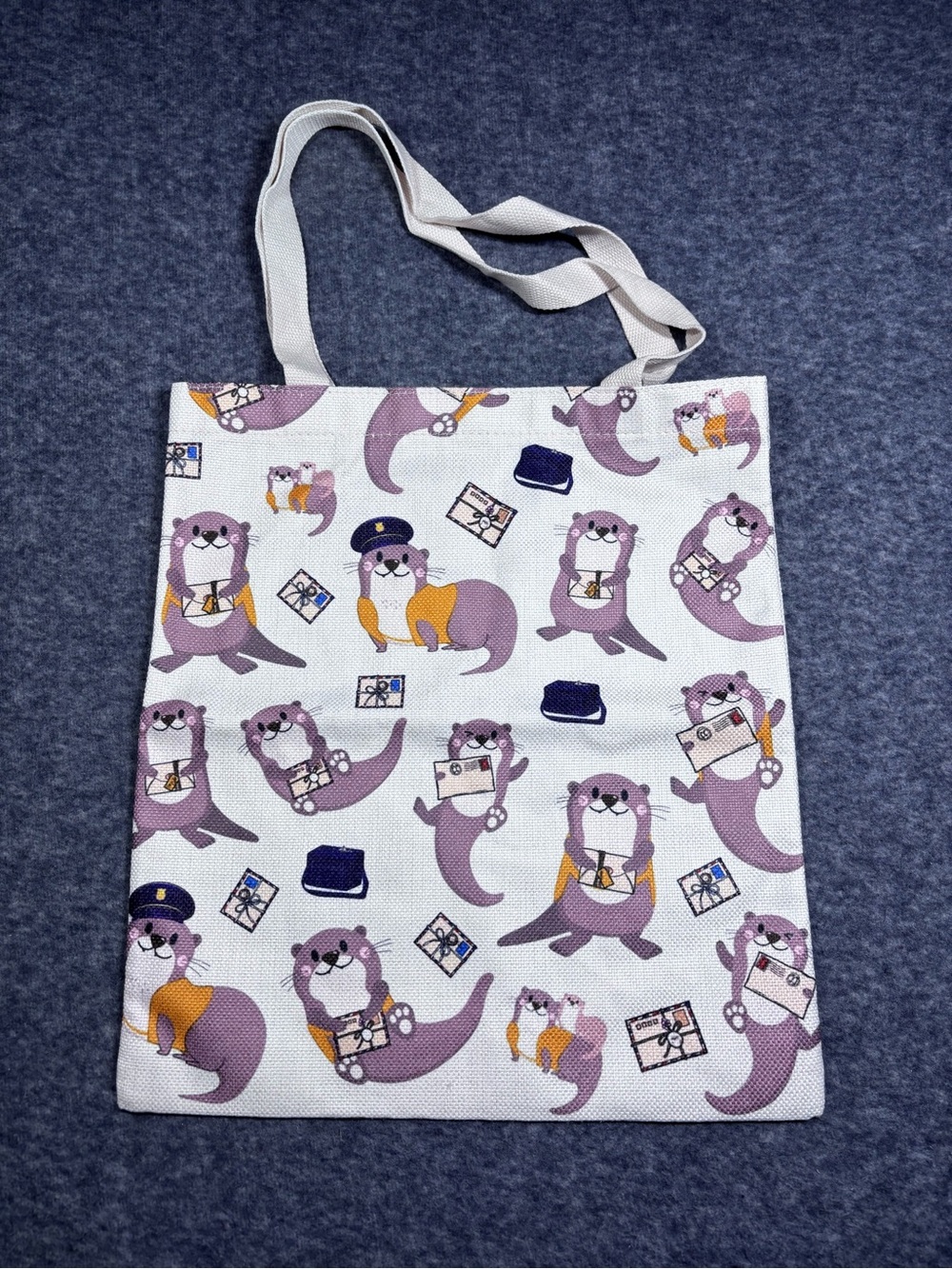 Otter Print Canvas Tote Bag